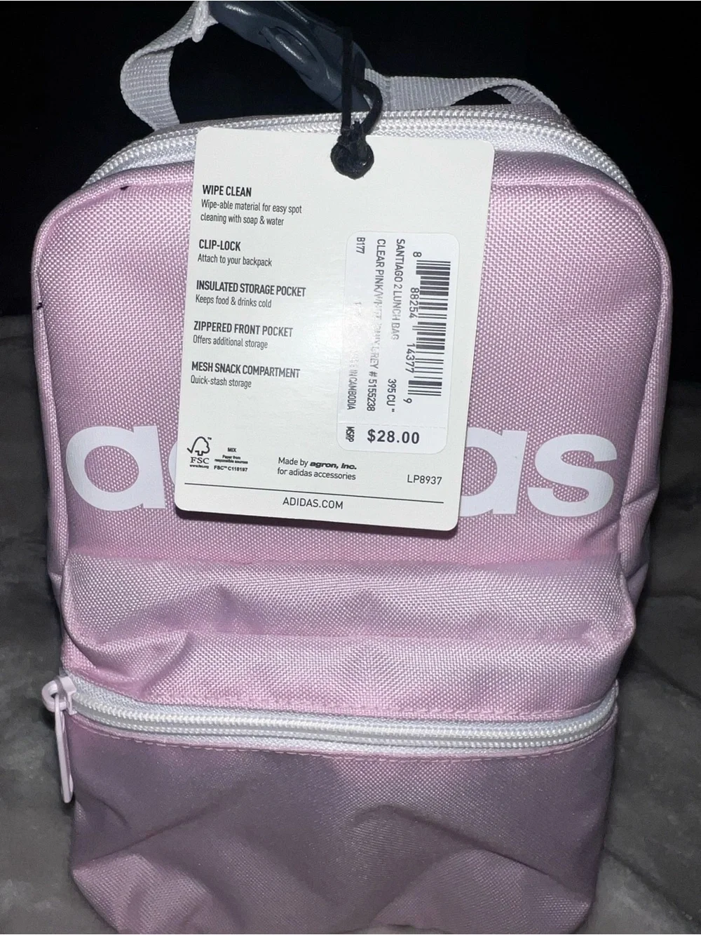 adidas Light Pink Mini Pouch with White Logo